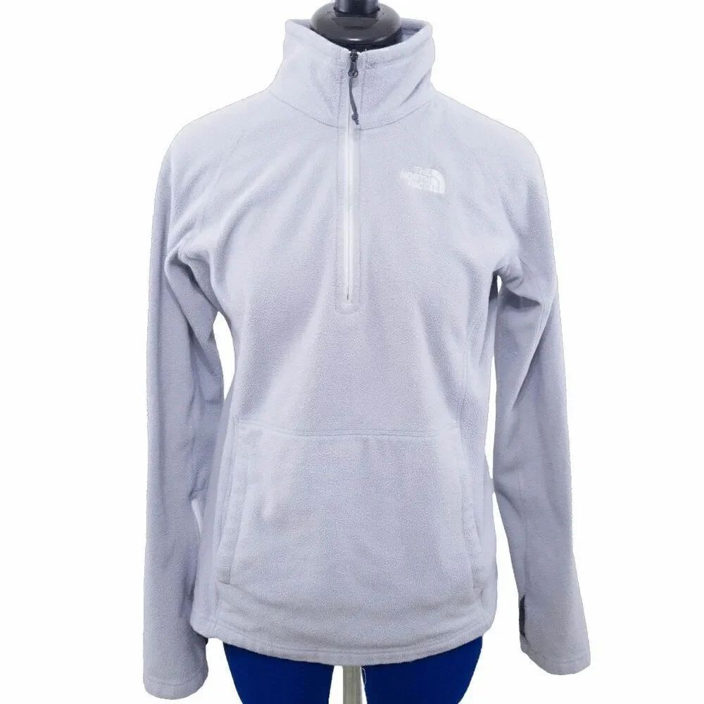 Light Gray The Northface Womens Medium Fleece Quarterzip